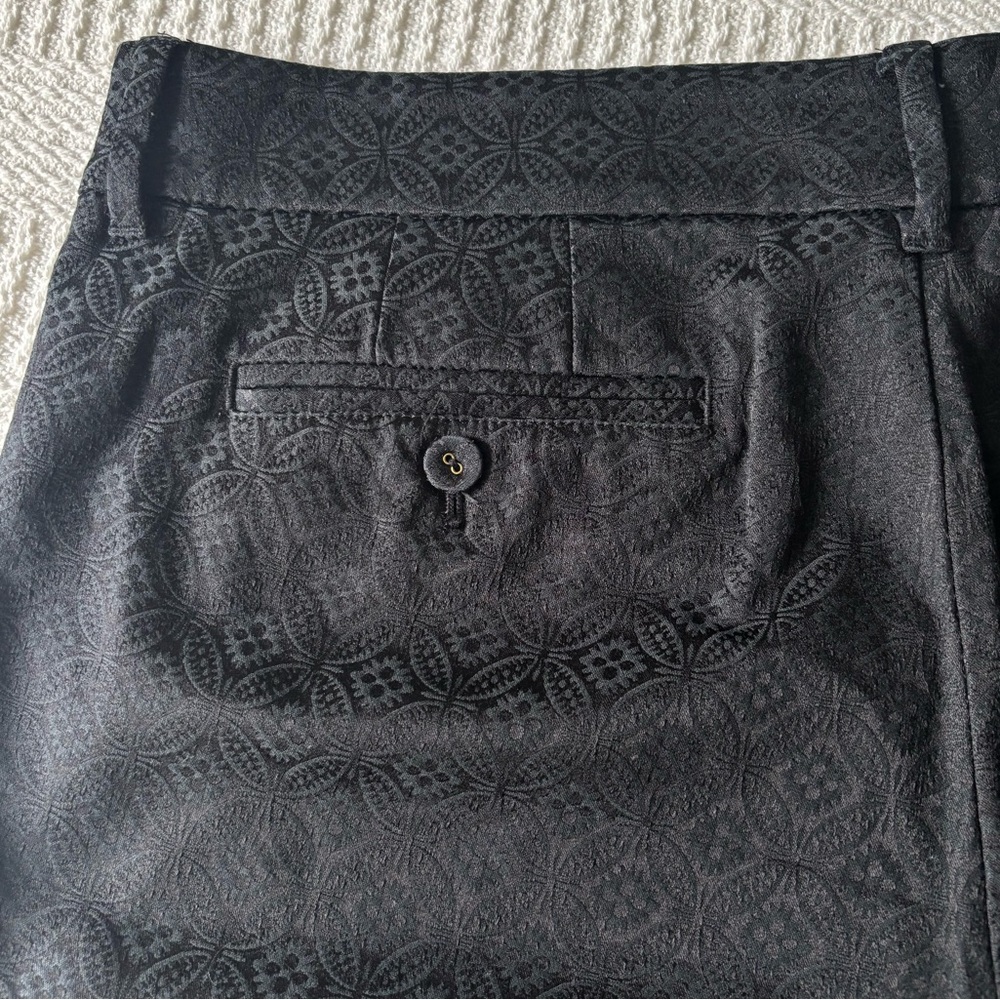 Lord & Taylor Black on Black Print Trousers